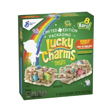 Limited edition lucky charms treat bar, front of package