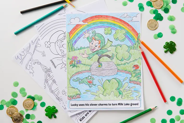 The coloring sheets for the charm powers coloring pages activity with one already colored