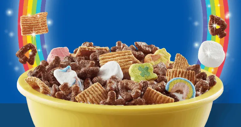 Lucky Charms Smores cereal bowl.